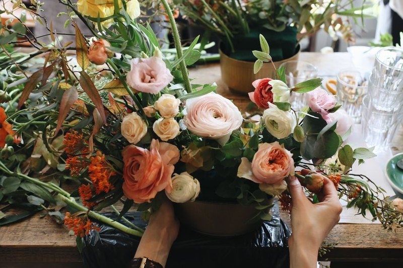 Arrangement Vase Blanc